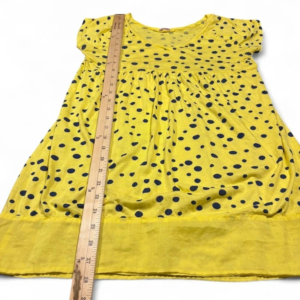 Y2K Yellow Polka Dot Babydoll Mini Dress Top Splendid 🍒